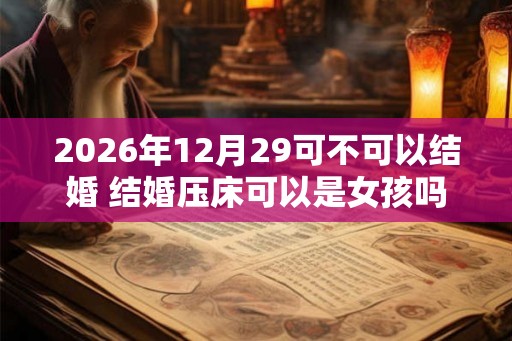 2026年12月29可不可以结婚 结婚压床可以是女孩吗