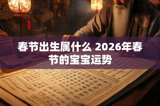 春节出生属什么 2026年春节的宝宝运势