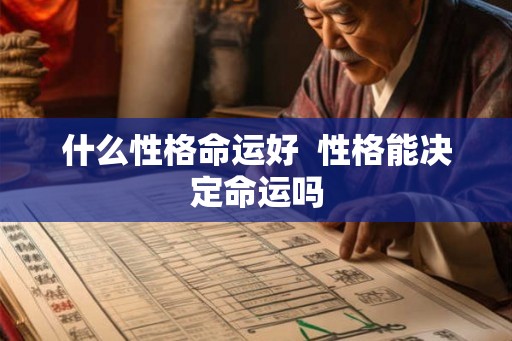 什么性格命运好  性格能决定命运吗