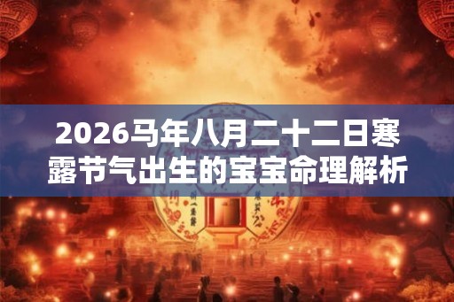 2026马年八月二十二日寒露节气出生的宝宝命理解析! 2026马年八月二十二日寒露节气出生的宝宝命理解析!