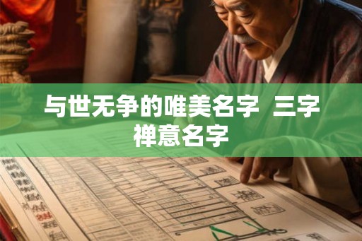与世无争的唯美名字  三字禅意名字