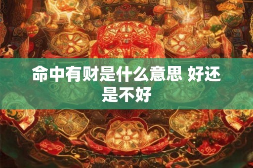 命中有财是什么意思 好还是不好