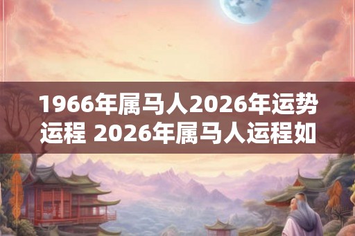 1966年属马人2026年运势运程 2026年属马人运程如何