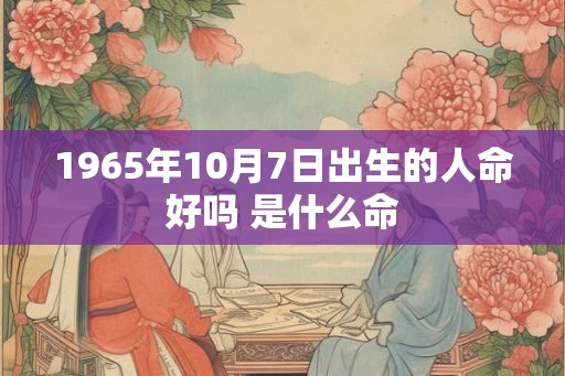 1965年10月7日出生的人命好吗 是什么命
