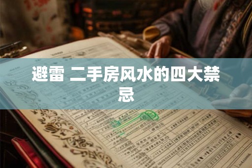 避雷 二手房风水的四大禁忌
