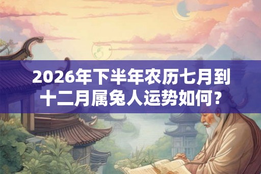 2026年下半年农历七月到十二月属兔人运势如何？