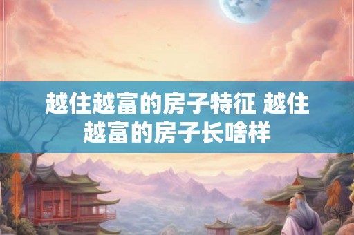 越住越富的房子特征 越住越富的房子长啥样