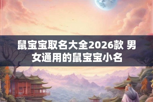 鼠宝宝取名大全2026款 男女通用的鼠宝宝小名