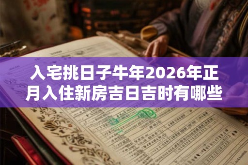 入宅挑日子牛年2026年正月入住新房吉日吉时有哪些