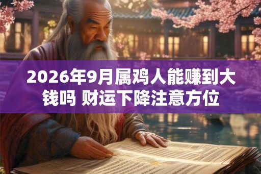 2026年9月属鸡人能赚到大钱吗 财运下降注意方位