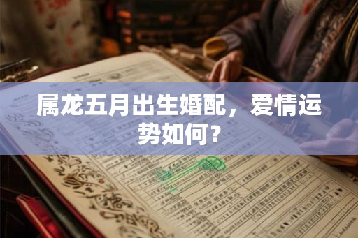 属龙五月出生婚配，爱情运势如何？