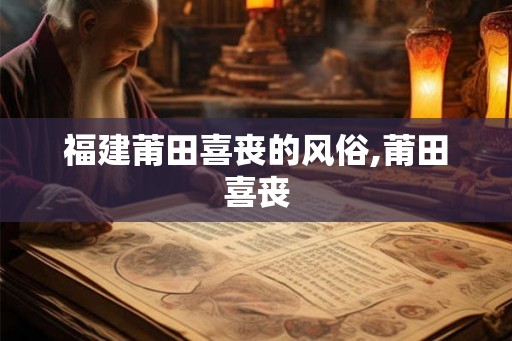 福建莆田喜丧的风俗,莆田喜丧