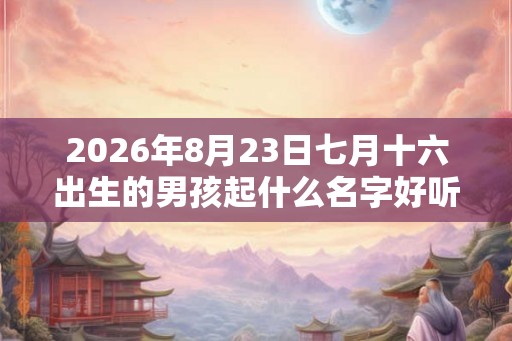 2026年8月23日七月十六出生的男孩起什么名字好听