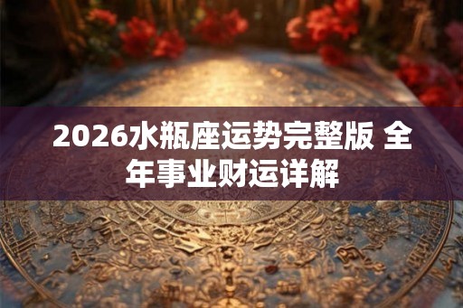 2026水瓶座运势完整版 全年事业财运详解
