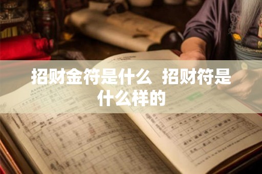 招财金符是什么  招财符是什么样的