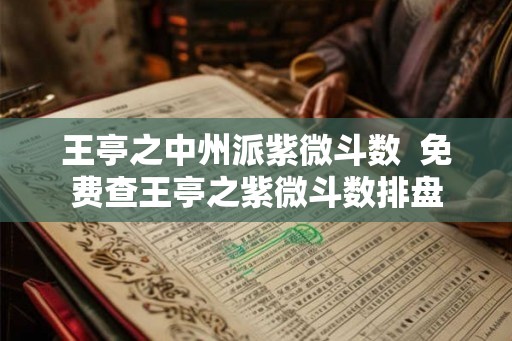 王亭之中州派紫微斗数  免费查王亭之紫微斗数排盘