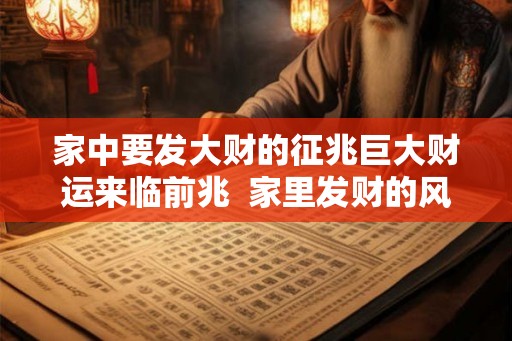家中要发大财的征兆巨大财运来临前兆  家里发财的风水
