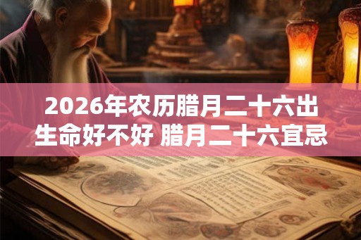 2026年农历腊月二十六出生命好不好 腊月二十六宜忌