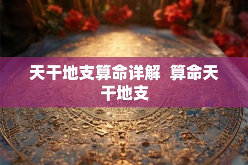 天干地支算命详解  算命天干地支