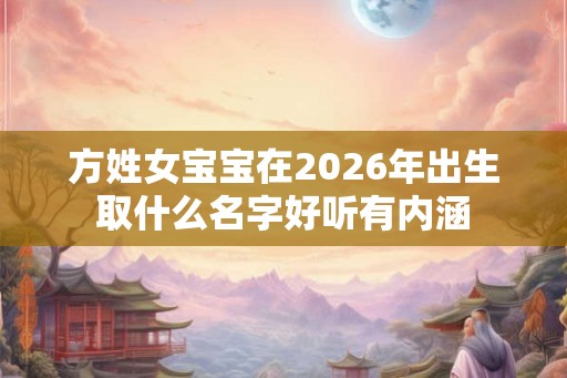 方姓女宝宝在2026年出生取什么名字好听有内涵