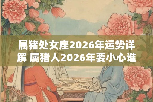 属猪处女座2026年运势详解 属猪人2026年要小心谁