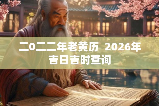 二0二二年老黄历  2026年吉日吉时查询