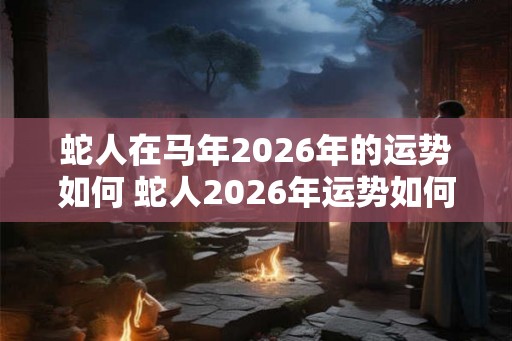 蛇人在马年2026年的运势如何 蛇人2026年运势如何