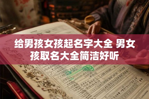 给男孩女孩起名字大全 男女孩取名大全简洁好听