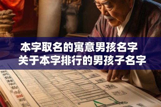 本字取名的寓意男孩名字  关于本字排行的男孩子名字