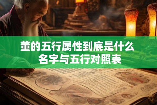 董的五行属性到底是什么  名字与五行对照表