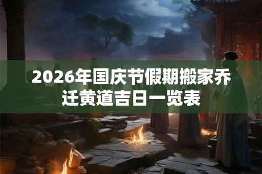 2026年国庆节假期搬家乔迁黄道吉日一览表 2026年国庆节假期搬家乔迁黄道吉日一览表