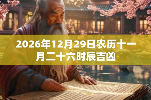 2026年12月29日农历十一月二十六时辰吉凶