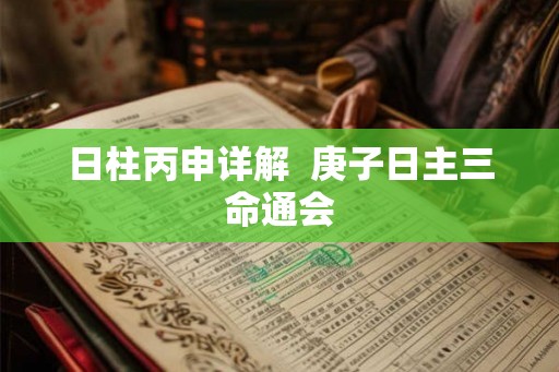 日柱丙申详解 庚子日主三命通会 日柱丙申详解 庚子日主三命通会