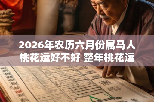 2026年农历六月份属马人桃花运好不好 整年桃花运都旺盛 2026年农历六月份属马人桃花运好不好 整年桃花运都旺盛