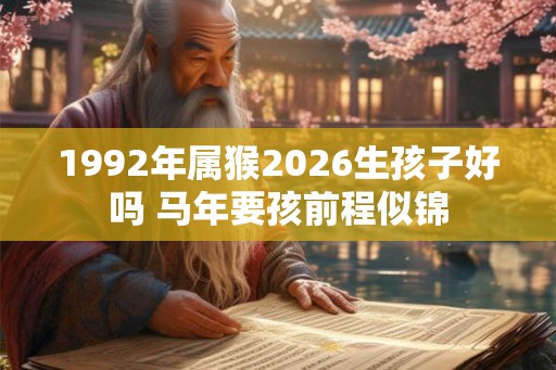 1992年属猴2026生孩子好吗 马年要孩前程似锦