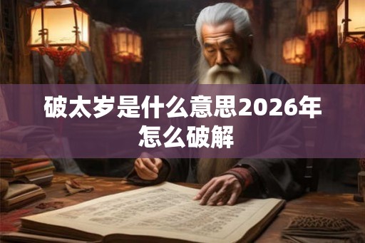 破太岁是什么意思2026年 怎么破解