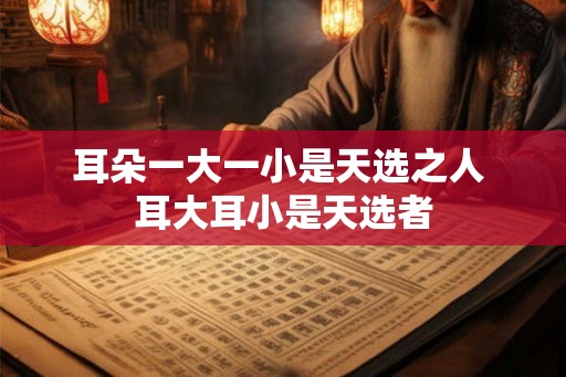 耳朵一大一小是天选之人 耳大耳小是天选者