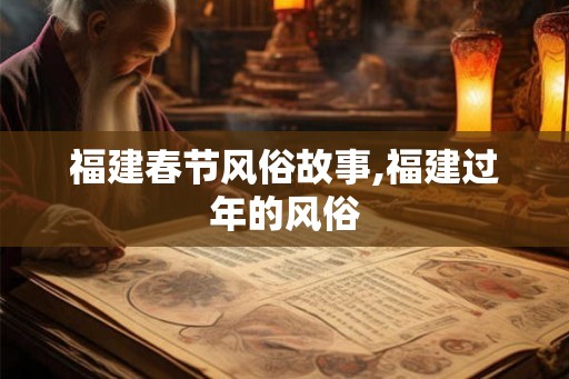 福建春节风俗故事,福建过年的风俗