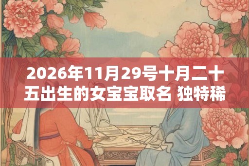 2026年11月29号十月二十五出生的女宝宝取名 独特稀有