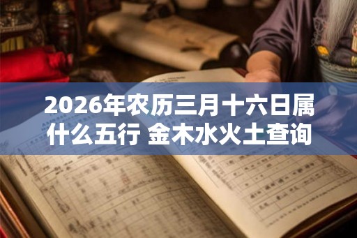 2026年农历三月十六日属什么五行 金木水火土查询
