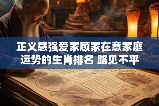 正义感强爱家顾家在意家庭运势的生肖排名 路见不平拔刀相助
