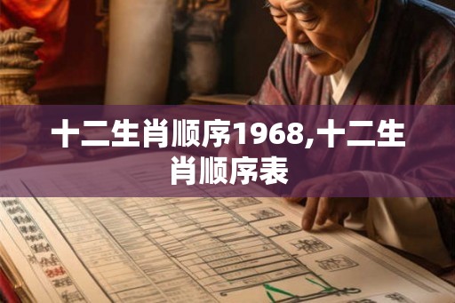 十二生肖顺序1968,十二生肖顺序表