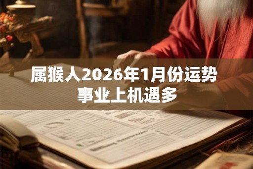 属猴人2026年1月份运势 事业上机遇多