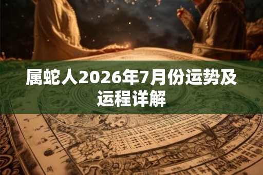 属蛇人2026年7月份运势及运程详解