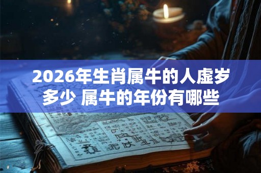 2026年生肖属牛的人虚岁多少 属牛的年份有哪些