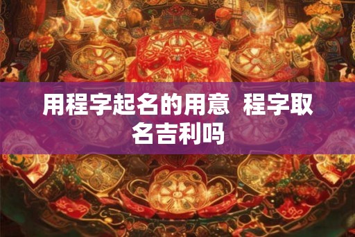 用程字起名的用意  程字取名吉利吗