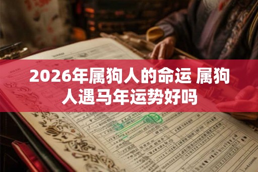 2026年属狗人的命运 属狗人遇马年运势好吗