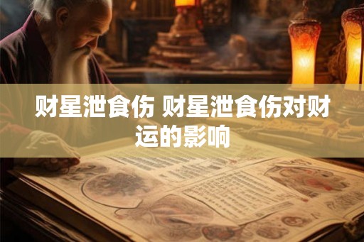 财星泄食伤 财星泄食伤对财运的影响