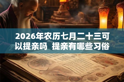 2026年农历七月二十三可以提亲吗  提亲有哪些习俗讲究