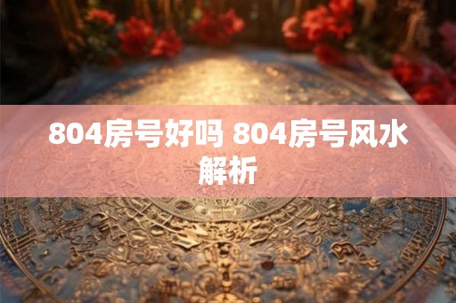 804房号好吗 804房号风水解析